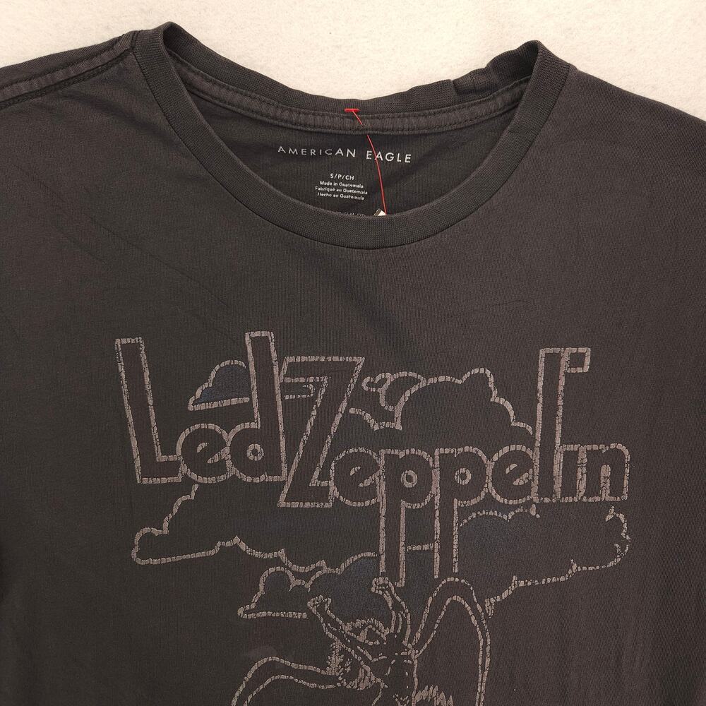 Led Zeppelin Band Graphic Short Sleeve T Shirt Adult Mens Size Small S Gray